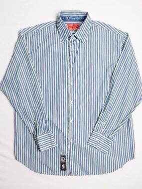 Headmaster NBA Dallas Mavericks Mens 2XL Striped Dress Shirt Long Sleeve Button